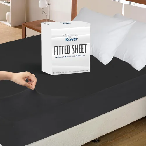 Vista 6 de Sábana bajera individual solo, sábanas de cama individuales de tamaño individual súper suaves y acogedoras para niños con bolsillo profundo de hasta