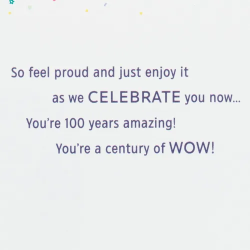 Vista 4 de Tarjeta de felicitación de Hallmark para el cumpleaños número 100 (100 años increíbles)