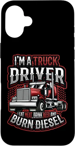 Vista 23 de Truck Driver Eat Meat Drink Beer and Burn Diesel Semi Truck Case for iPhone 17