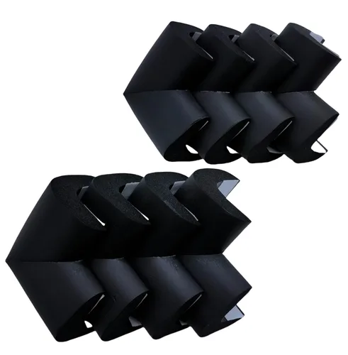 Vista 12 de Protectores de borde de mesa en forma de L, color negro, borde de 13.1 pies + 4 esquinas Parachoques NBR de alta densidad, corte fácil