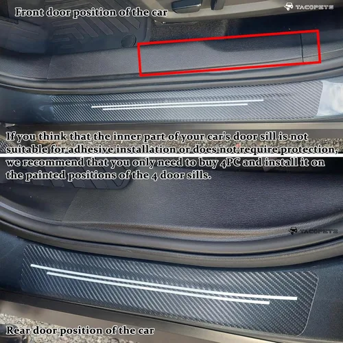 Vista 8 de Protector de umbral de puerta, protección contra arañazos (para todos los modelos de automóvil), protector de umbral de puerta (4 unidades)