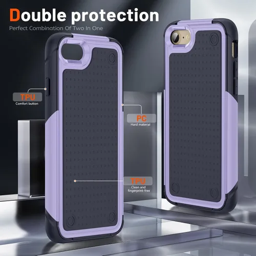 Vista 296 de Jeylly Funda para iPhone SE/Funda para iPhone 5S, Exterior de Plástico Duro que Absorbe Golpes + Interior de Silicona de Goma Defensor contra