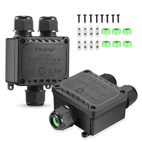Vista 10 de 2 piezas impermeables externas de 2 vías PG9 caja de conexiones eléctricas subterráneas, cables de cable de alimentación, protección del conector