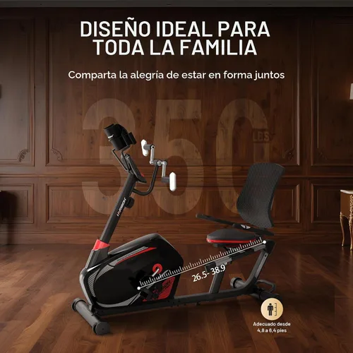 Vista 8 de HARISON Recumbent Exercise Bike for Seniors, 16 Levels, Quiet, 400 lb Capacity Obsidiana