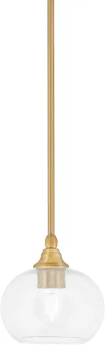 Vista 155 de Toltec Lighting Tallo Colgado Mini colgante, acabado de cobre negro, 3.5" cuadrado humo burbuja vidrio