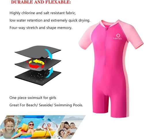 Vista 3 de karrack Traje de baño de una pieza para niñas y niños con protección solar UPF 50+