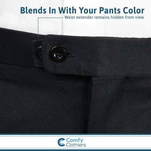 Vista 4 de Comfy Clothiers extensor de pantalones elástico en la cintura, paquete de 5, fuerte ajustable botón extensores