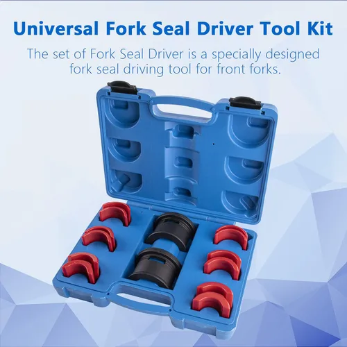 Vista 2 de Kit de herramientas universal para motocicleta, tenedor, sello, 14 piezas, sello de horquilla, instalador, conjunto de controlador de 1.378-1.969 in