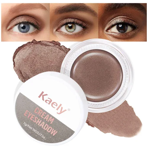 Vista 21 de evpct Paleta de maquillaje en pote de sombra de ojos en crema única para mujeres mayores, sombra de ojos de champán con shimmer, glitter metálico