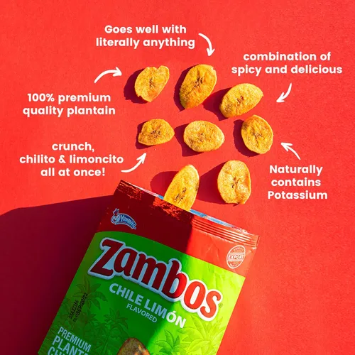 Vista 7 de Zambos Chile Limón Plátano Chips, 2.47 oz – Aperitivo crujiente, sin gluten – Sabor a lima chile audaz – (paquete de 8)