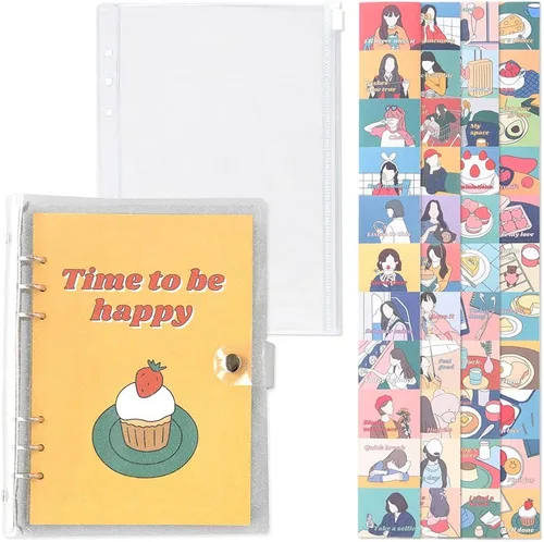 Vista 15 de Monolike A5 FALL IN NEWTRO Ver.2 Diary Set, Be full of happiness - Academic Planner Weekly & Monthly Planner with PVC Cover, Zipper bag, Sticker