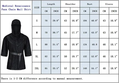 Vista 6 de Conjunto de túnica renacentista de imitación de cadena, camisa tipo túnica de coif medieval de caballero y cruzado