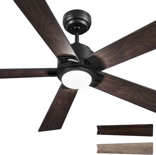 Vista 11 de SMAAIR - Ventiladores de techo inteligentes con luces y control remoto, ventilador de techo de perfil bajo de 52 pulgadas con luz LED regulable