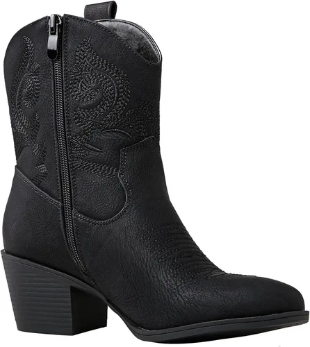 Vista 3 de GLOBALWIN Women's The Western Wear Fashion Cowboy Cowgirl Free Birds Country Concert Disco Outfits Low Heel Walking Boots For Ladies