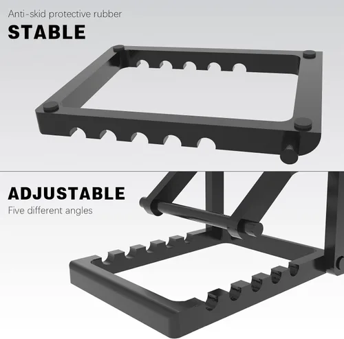 Vista 4 de Base de soporte (actualizada) compatible con Steam Deck, Switch Oled Lite, Logitech G Cloud, base de escritorio antideslizante ajustable de cinco