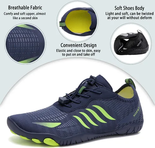 Vista 2 de Zapatos de agua ligeros y cómodos para hombres y mujeres, zapatos acuáticos de secado rápido, zapatos de playa al aire libre para buceo, caminar