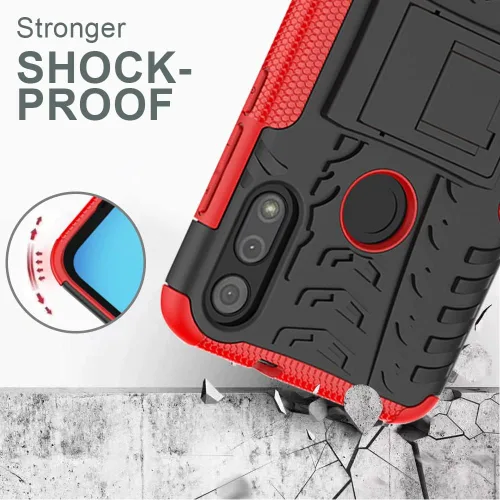Vista 2 de Funda para teléfono Moto E, Motorola e con protector de pantalla HD, protector de silicona a prueba de golpes con función atril para Moto E (2020)