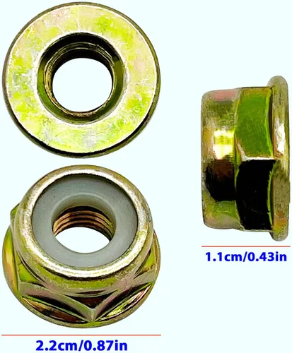 Vista 4 de Tuerca universal para cuchilla de rosca izquierda M10 x 1.25 para recortadora de cuerdas, paquete de 4 4 replacement blade nuts for compatible