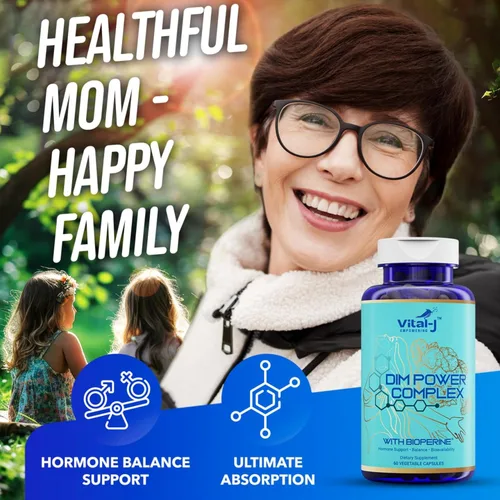 Vista 7 de Complejo potente DIM 4 en 1 de 300 mg – Equilibrio de estrógeno y metabolismo, energía y menopausia Suplemento de apoyo con bioperina (x4), calcio