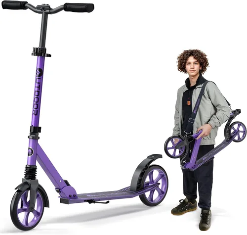 Vista 10 de Patinete Cruiser para exteriores a partir de 6 años, para niños, adolescentes y adultos, carga máxima de 250 libras, plegable, ruedas de 8 pulgadas