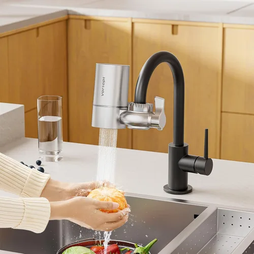 Vista 15 de Vortopt Filtro de grifo, certificado NSF, sistema de purificación de agua de alta eficiencia de 400 galones, eliminación rápida del 99% de cloro