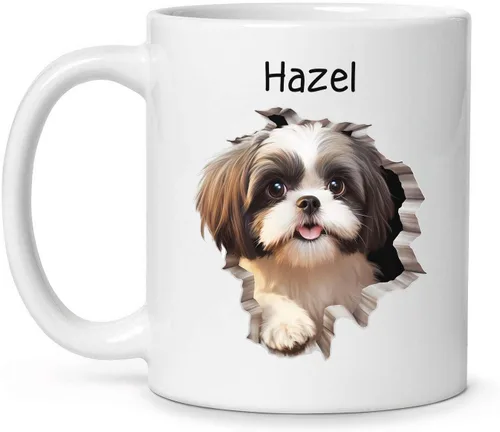Vista 16 de Tazas de café con nombre personalizado único y emocionado Chihuahua rompió la pared, tazas de café personalizadas para perros, regalo para niños