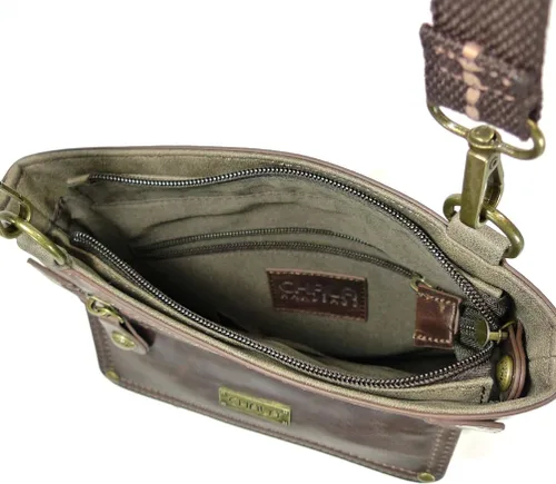 Vista 6 de CHALA GEMINI Bolso bandolera de lona para regalo, color gris piedra