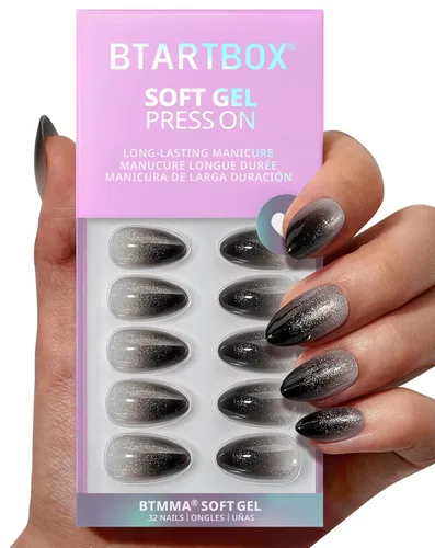 Vista 47 de BTArtbox Uñas Postizas Blancas Cortas a Presión - Uñas Postizas de Gel Suave en Forma de Almendra, Uñas Blancas con Pegamento para Uñas, Uñas