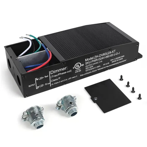 Vista 2 de EMITEVER 60W 24V Triac Dimmable LED Driver, CA 120V a DC fuente de alimentación