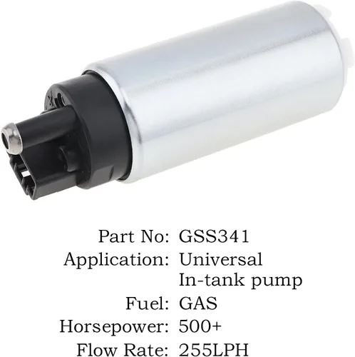 Vista 2 de Bomba de combustible eléctrica Intank de alta presión 255LPH compatible para Walbro GSS341 con kit de instalación
