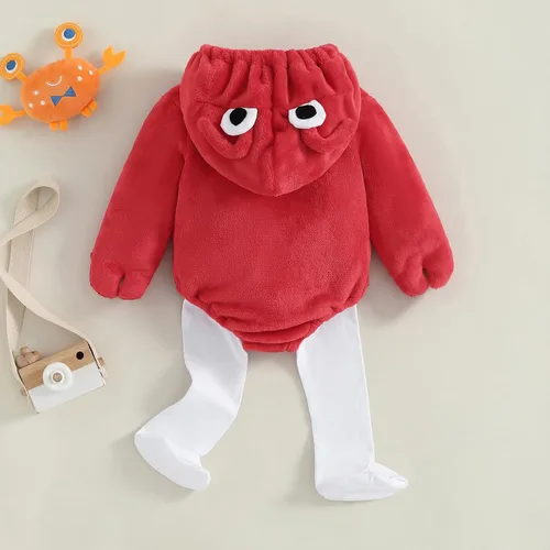 Vista 4 de Mameluco con capucha para bebé recién nacido, disfraz de Halloween, diseño de flamenco, disfraz de cosplay