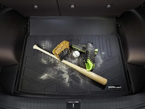 Vista 9 de SMARTLINER Alfombrillas de piso de 2 filas – Forro de carga superior detrás de la segunda fila para Mercedes-Benz AMG GLB 35 2021-2025