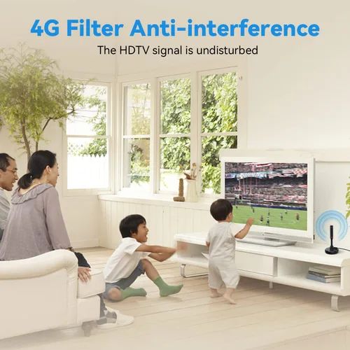 Vista 8 de Chaowei Antena digital HDTV con base magnética, cable coaxial HDTV de 16.5 pies, antena de TV portátil para interiores y exteriores para 4K 1080p