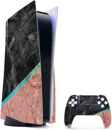 Vista 23 de MightySkins - Skin para juegos para PS5 / Playstation 5 Bundle – Mármol ámbar Envoltura protectora de vid Fácil de aplicar y cambiar