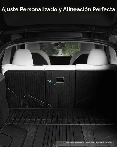 Vista 4 de 3W – Tapete protector para respaldo compatible con Tesla Model Y Juniper 2025-2026, cubiertas de asiento trasero TPE para todo tipo de clima