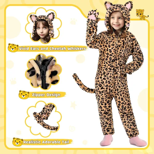 Vista 2 de GIFTINBOX Cat Costume For Girls, Cat Noir Costume, Onesie Black Cat Costume for Kids, Halloween Costumes for Kids Girls