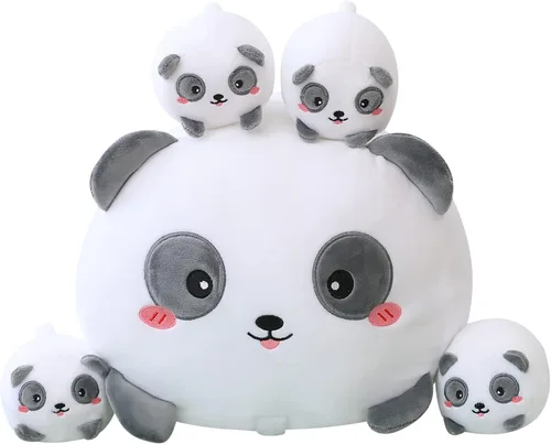 Vista 12 de SQEQE Gato Unicornio de Peluche Mamá Gato Unicornio con 4 Lindos Gatitos Bebé - Regalos de Cumpleaños de Peluche para Niños y Niñas Caticornio