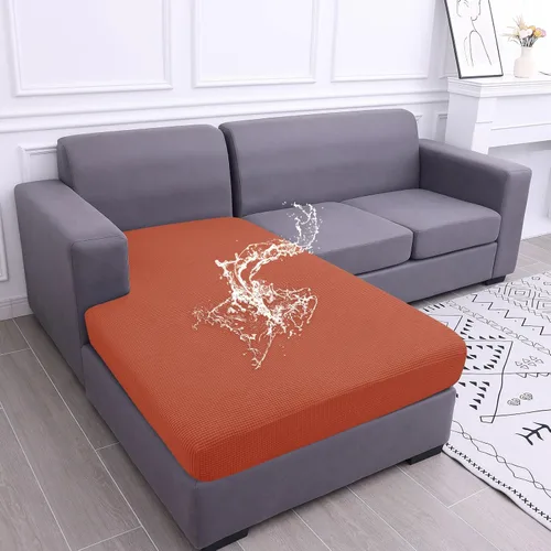 Vista 31 de Fundas impermeables para sofá seccional, fundas de cojín antideslizantes para sofá Ajuste seccional en forma de L, tela jacquard elástica, parte