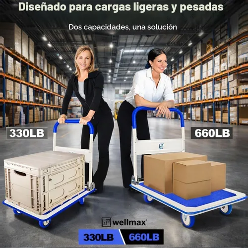 Vista 9 de Carro de plataforma Wellmax Azul