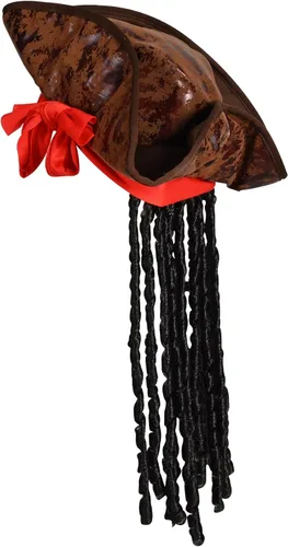 Vista 3 de Beistle Sombrero pirata caribeño con rastas