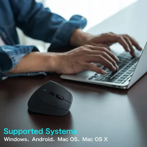 Vista 4 de SANWA Bluetooth Wireless Ergonomic Mouse, Optical Vertical Computer Mice, Silent Noiseless Click, Reduce Wrist Strain, (80012001600 DPI, 6 Buttons)