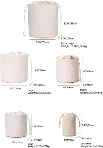 Vista 2 de Organizador de bolso alto para mujer, de lona, redondo, organizador de bolso, bolso organizador redondo para cosméticos, bolsa de maquillaje