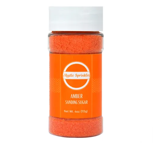 Vista 2 de Mystic Sprinkles Botellas de azúcar de lijado de 4 onzas (ámbar - Azúcar de lija naranja 4 onzas)
