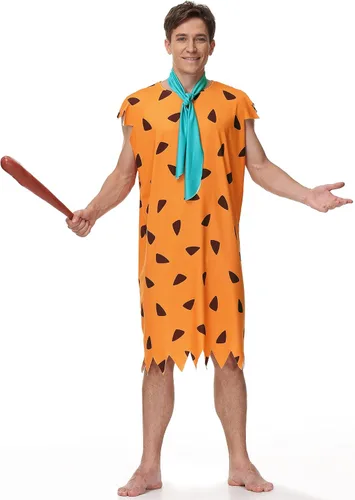 Vista 3 de Arvilhill Disfraz clásico de Halloween para adultos, disfraz naranja