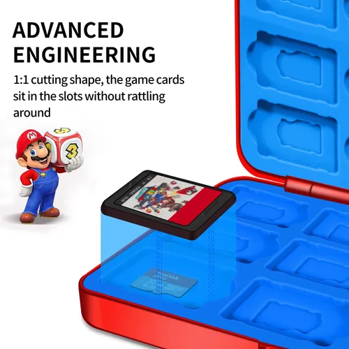 Vista 5 de Switch Game Case Holder - 2 Pack Mini Game Organizer Small Portable Traveler Gift Accessories with 24 Cartridge Slots and 24 Micro SD Card Storage