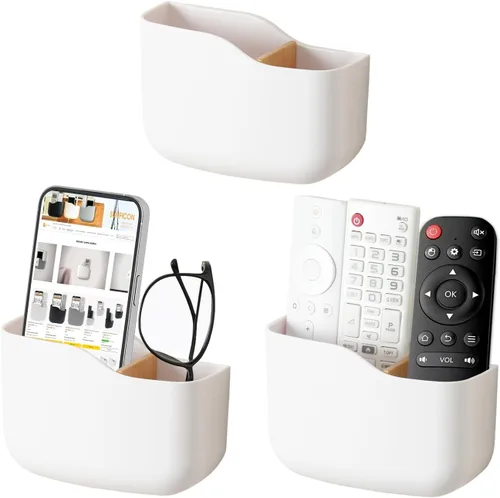 Vista 11 de SUNFICON Soportes de control remoto de montaje en pared, paquete de 3 soportes adhesivos para reproductor multimedia, organizador universal