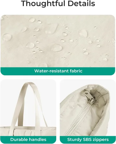 Vista 48 de BAGSMART Bolsa de mano para mujer con cremallera, bolsa de gimnasio con compartimentos, bolsa de trabajo para enfermera, baile, bolsa de yoga