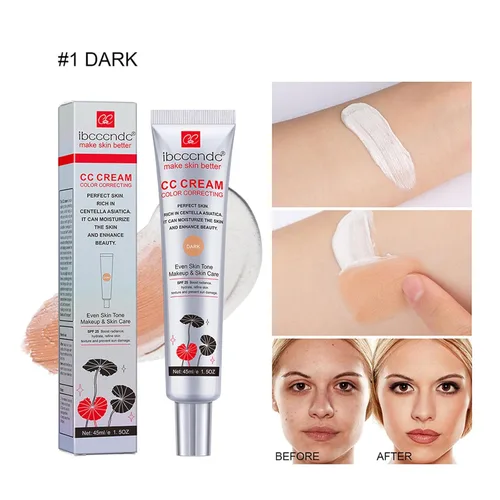 Vista 2 de Crema CC Hidratante con Centella Asiática - Primér Pre-Maquillaje Multiusos Hidratante, Corrector Facial, Protector Solar, Crema CC de Cobertura 01
