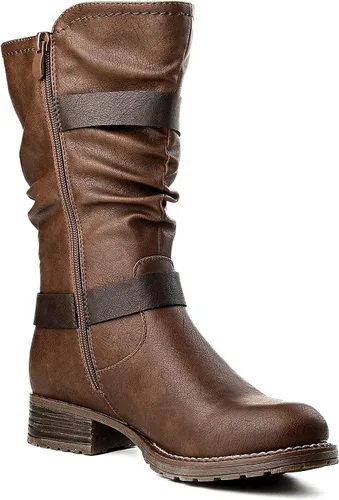 Vista 3 de GLOBALWIN - Botas de vestir a media pantorrilla para mujer, botas de motociclista para mujer