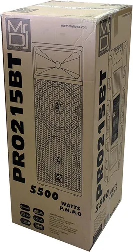 Vista 6 de Mr Dj PRO215BT PA DJ Altavoz PRO PA DJ Dual 15" 3-Way Full Range Powered/Active Altavoz